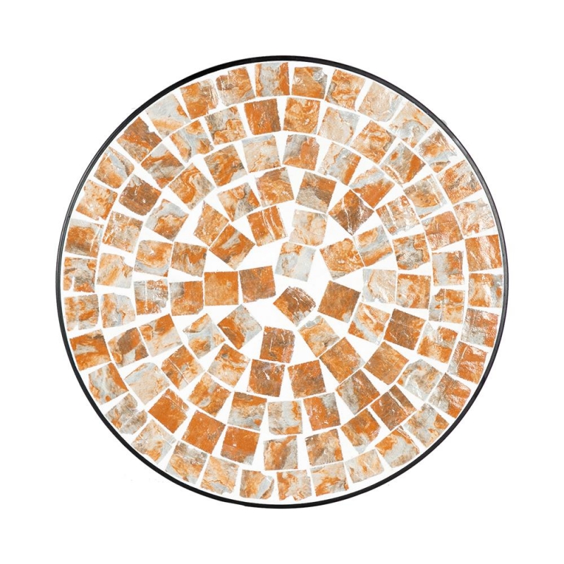 GoDecor Summer Pineapple Mosaic Wrought Iron Outdoor Accent Table godecor