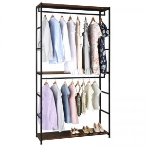 Tribesigns Double Rod Free standing Closet Organizer, White